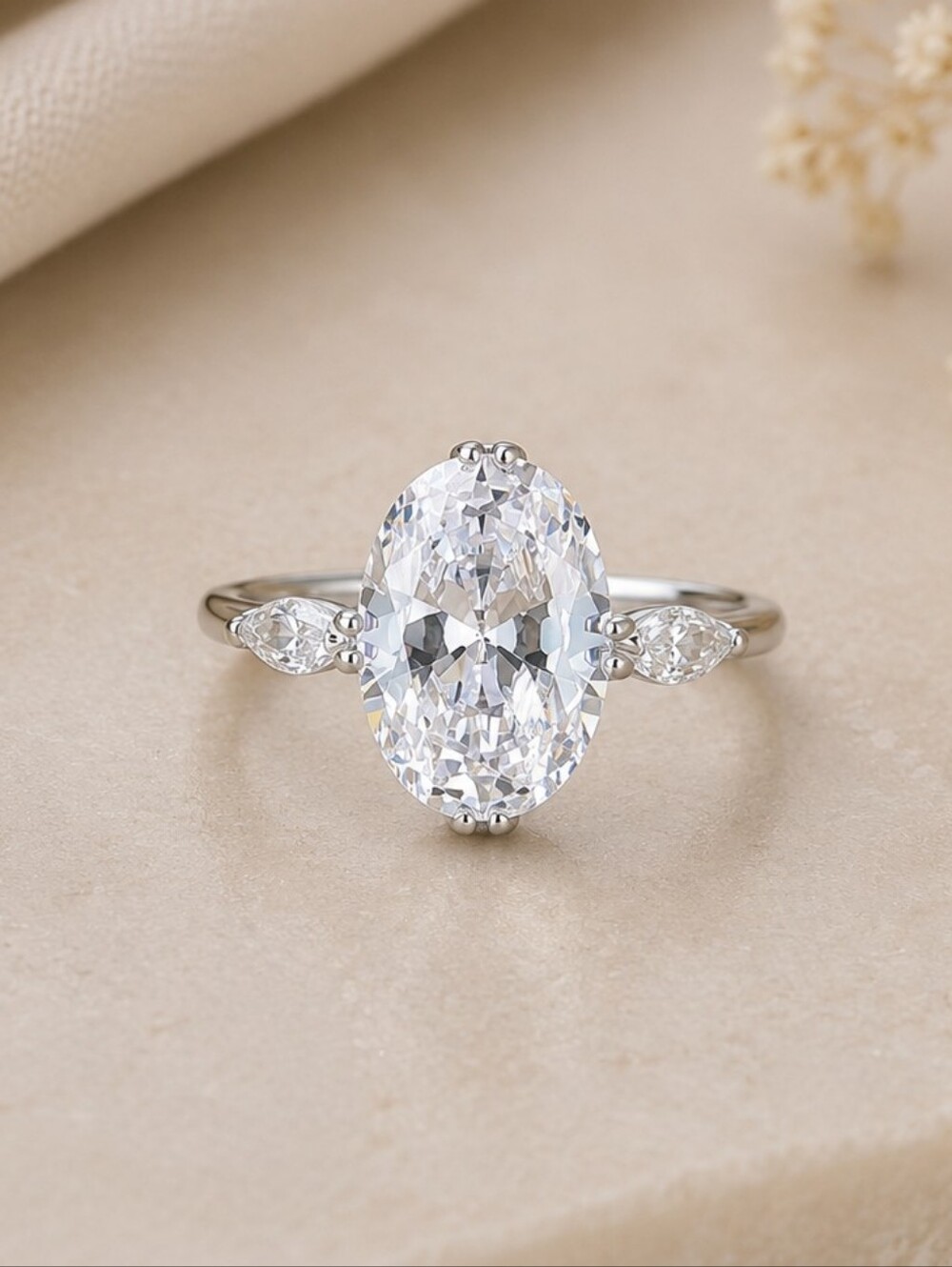 Classic Oval Solitaire Ring in Silver